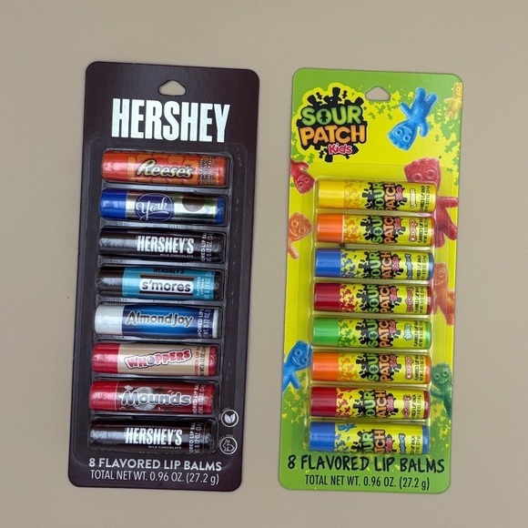 Hershey's & Sour Patch Kids Other - Hershey Flavored Lip Balm Set 8 Piece Sour Patch Kids Lip Balm Set
